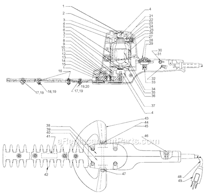 Page A Diagram and Parts List for 8110 Type 21 Black and Decker Hedge Trimmer